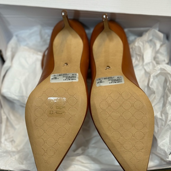 Brand New High Heel Leather Pumps - Luggage Brown - Picture 3 of 4